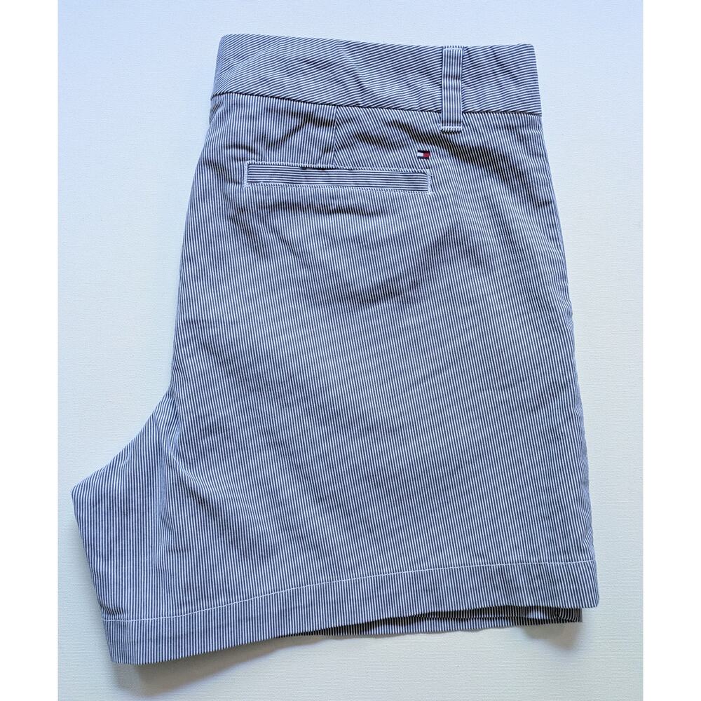 Tommy Hilfiger Cotton Seersucker Blue White Striped Preppy Shorts